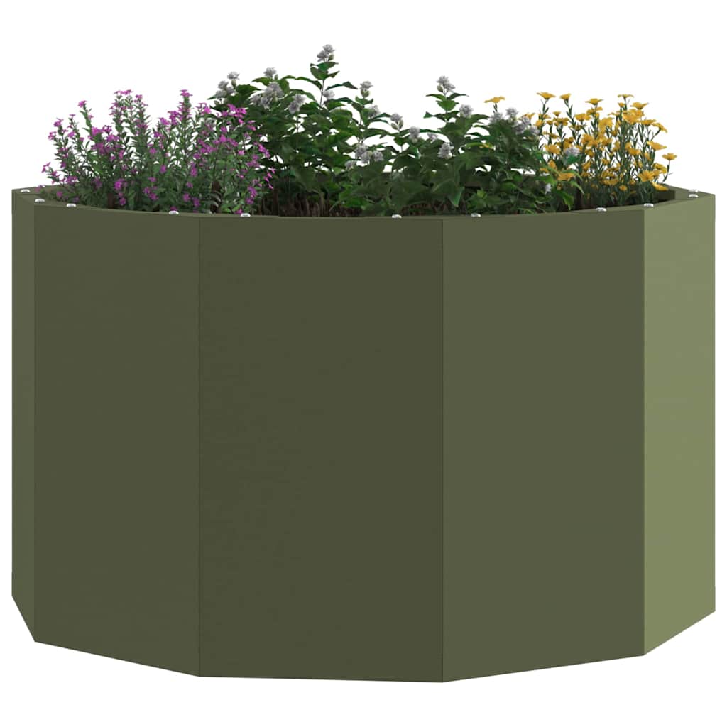 Plantekasse Oliven grøn 60 x 60 x 35 cm Stål