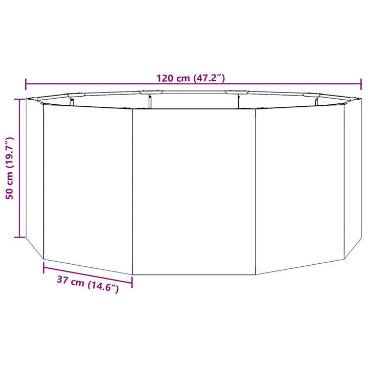 Plantekasse Antracit 120 x 120 x 50 cm Stål