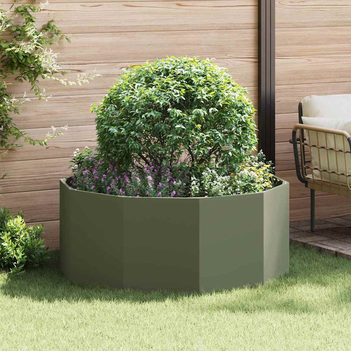 Plantekasse Oliven grøn 120 x 120 x 50 cm Stål