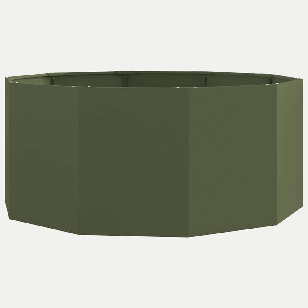 Plantekasse Oliven grøn 120 x 120 x 50 cm Stål