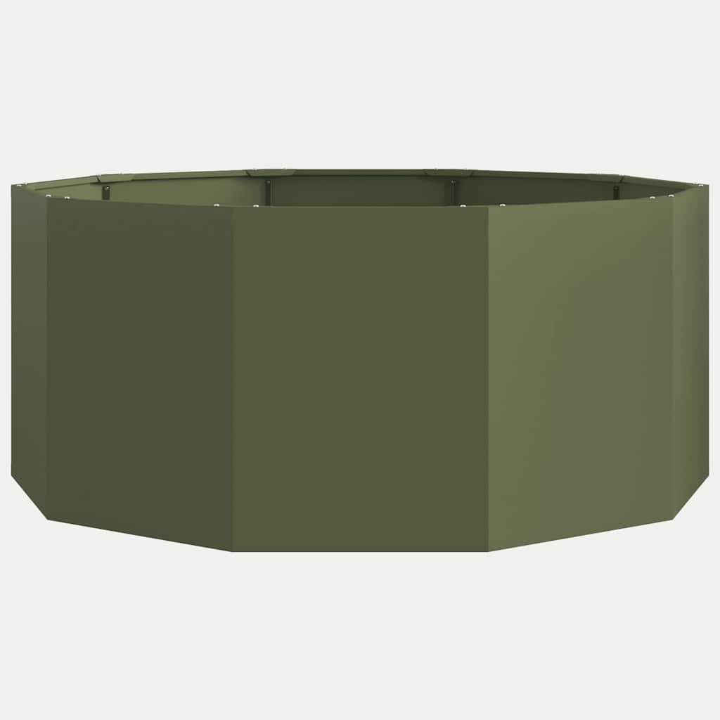 Plantekasse Oliven grøn 120 x 120 x 50 cm Stål