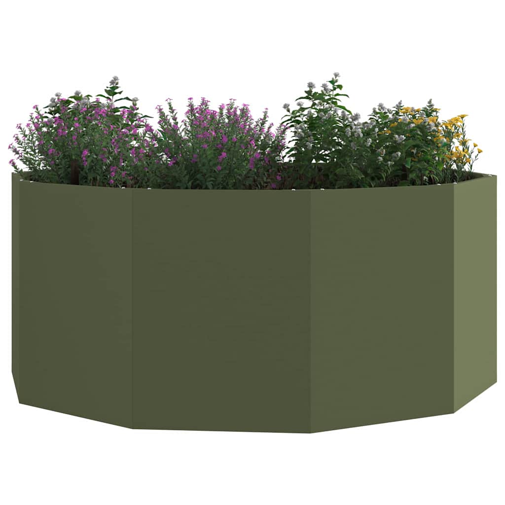 Plantekasse Oliven grøn 120 x 120 x 50 cm Stål