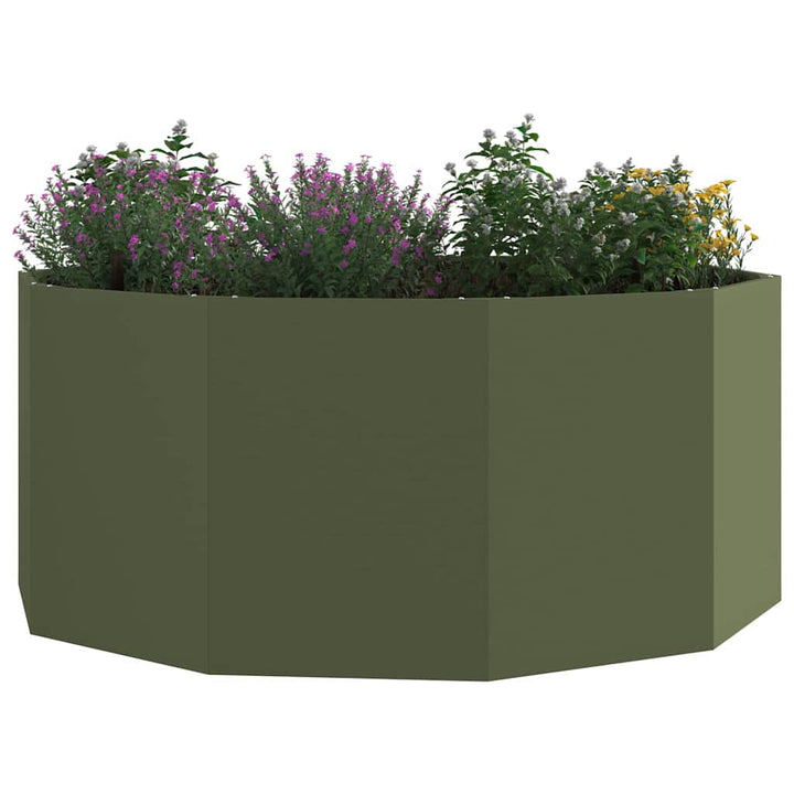 Plantekasse Oliven grøn 120 x 120 x 50 cm Stål