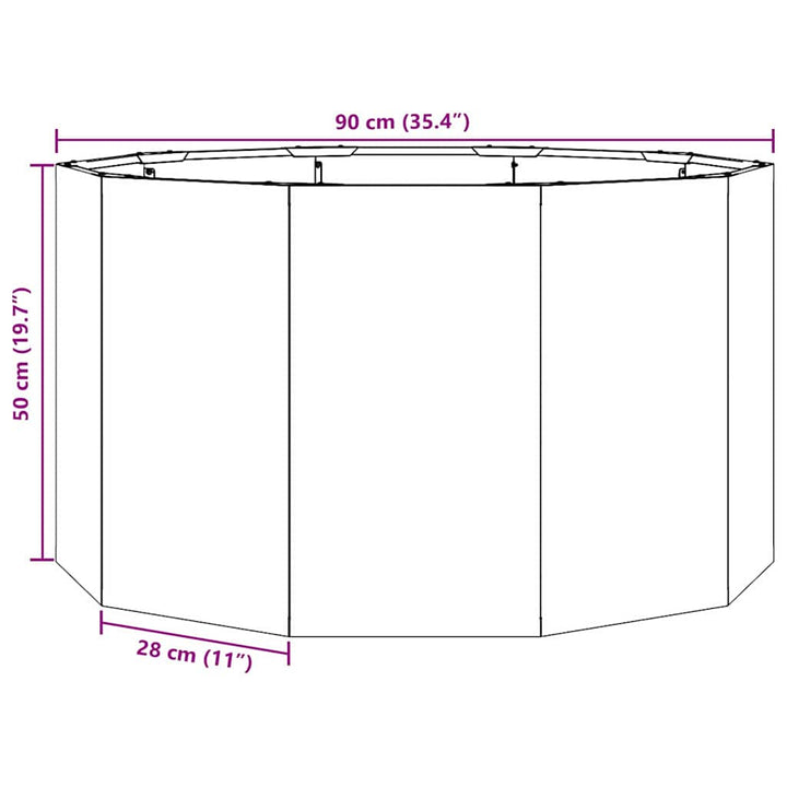 Plantekasse Sort 90 x 90 x 50 cm Stål