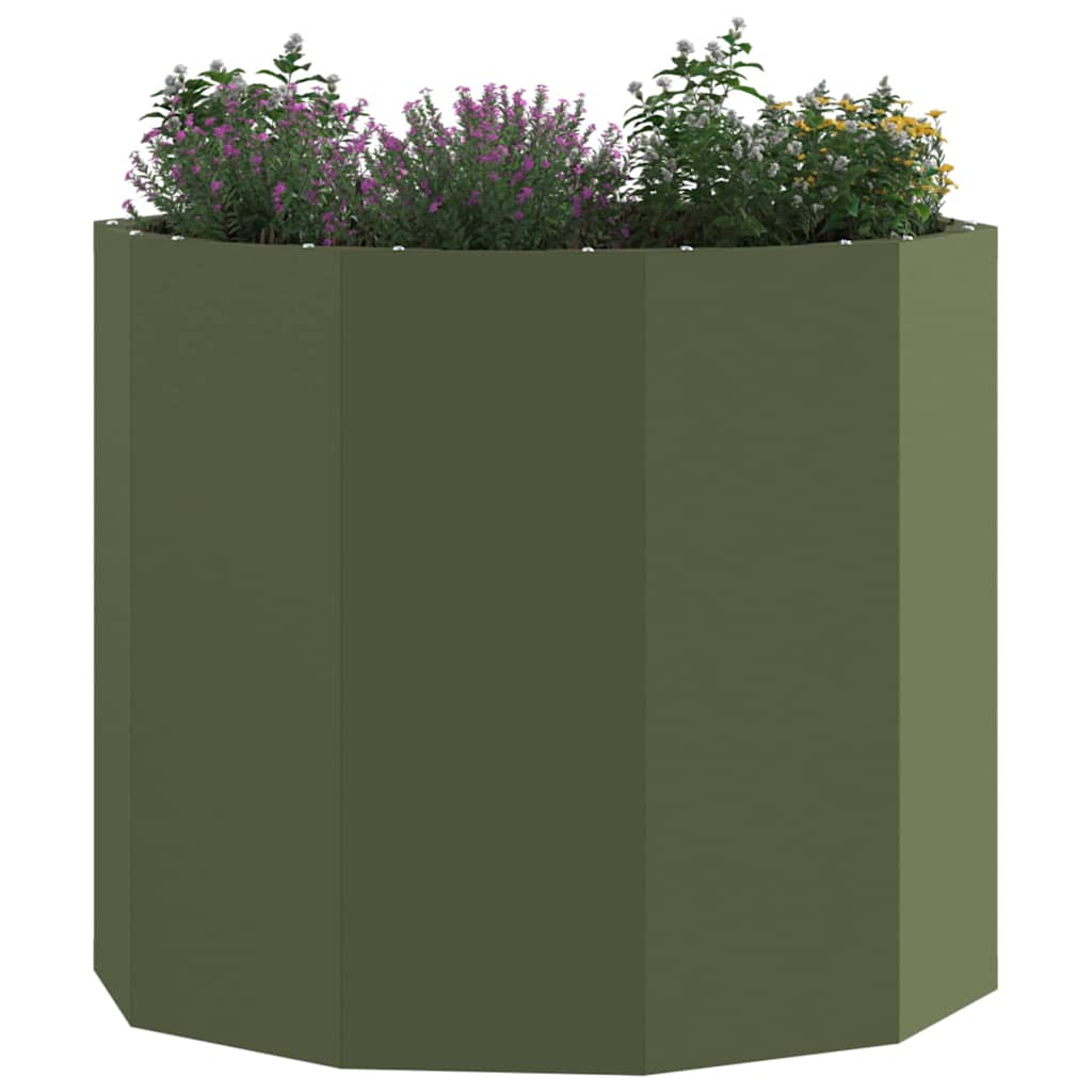 Plantekasse Oliven grøn 60 x 60 x 50 cm Stål