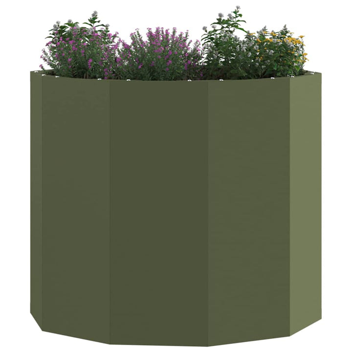 Plantekasse Oliven grøn 60 x 60 x 50 cm Stål