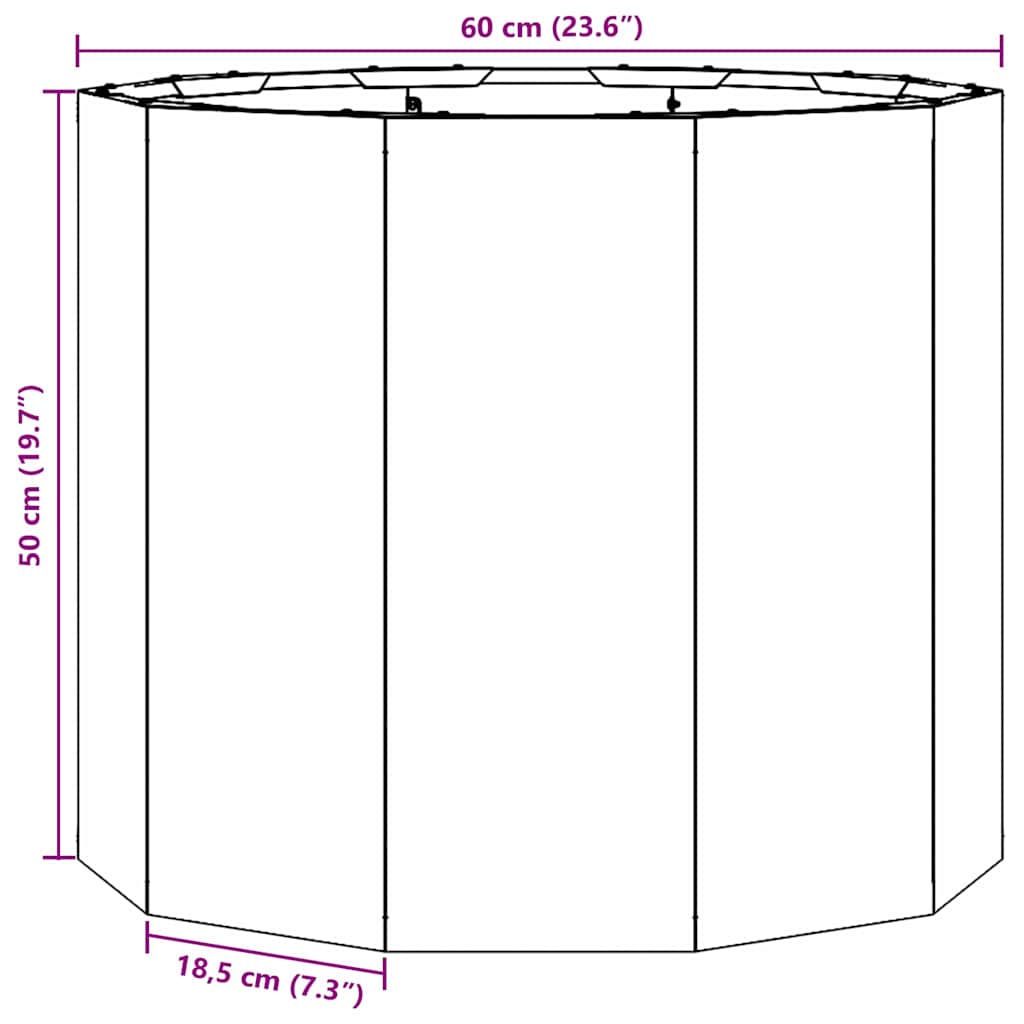 Plantekasse Rusten 60 x 60 x 50 cm Cortenstål