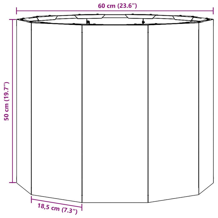 Plantekasse Rusten 60 x 60 x 50 cm Cortenstål
