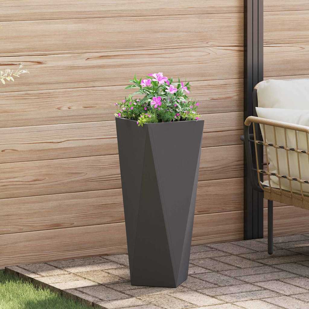 Plantekasse 2 stk. Sort 30 x 30 x 75 cm Stål