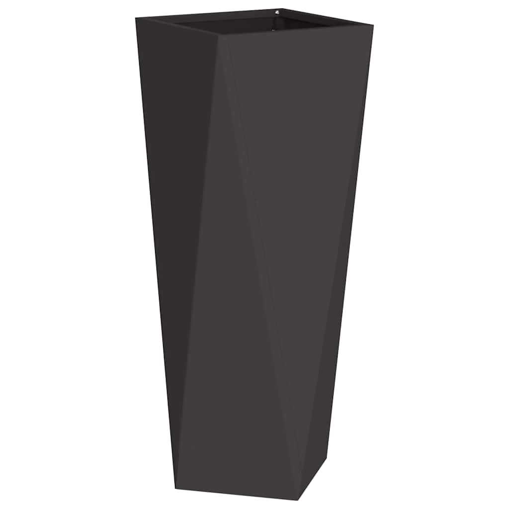 Plantekasse 2 stk. Sort 30 x 30 x 75 cm Stål