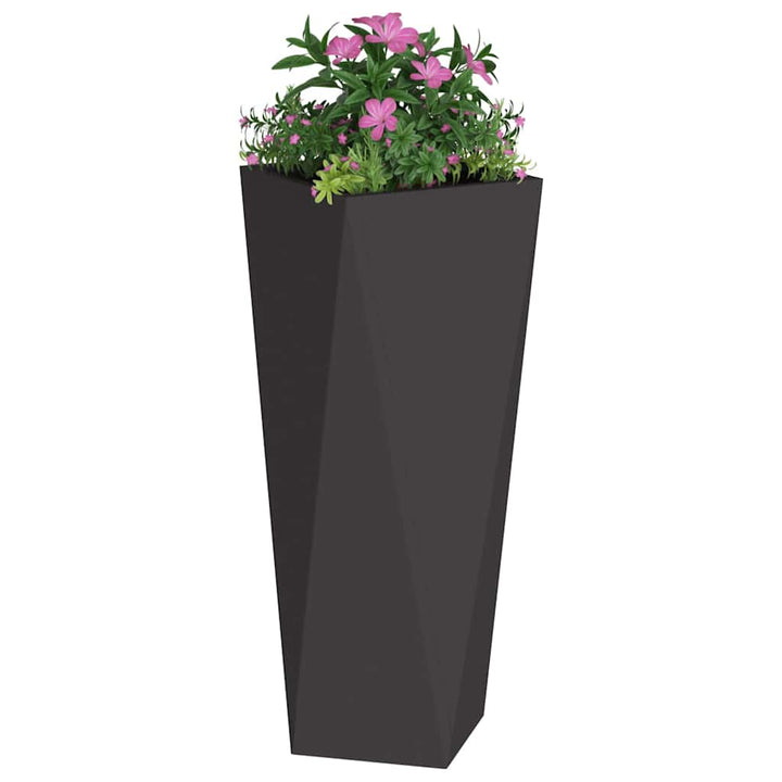Plantekasse 2 stk. Sort 30 x 30 x 75 cm Stål