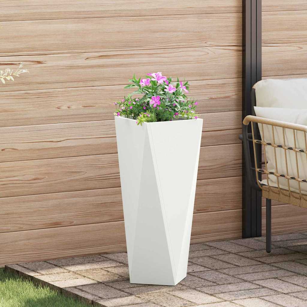 Plantekasse 2 stk. Hvid 30 x 30 x 75 cm Stål