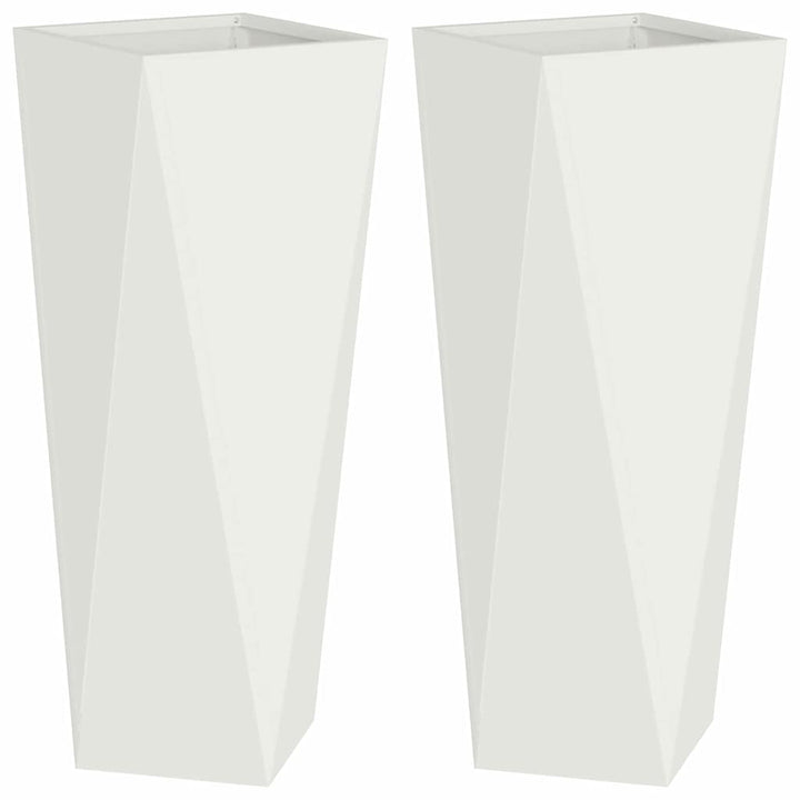 Plantekasse 2 stk. Hvid 30 x 30 x 75 cm Stål