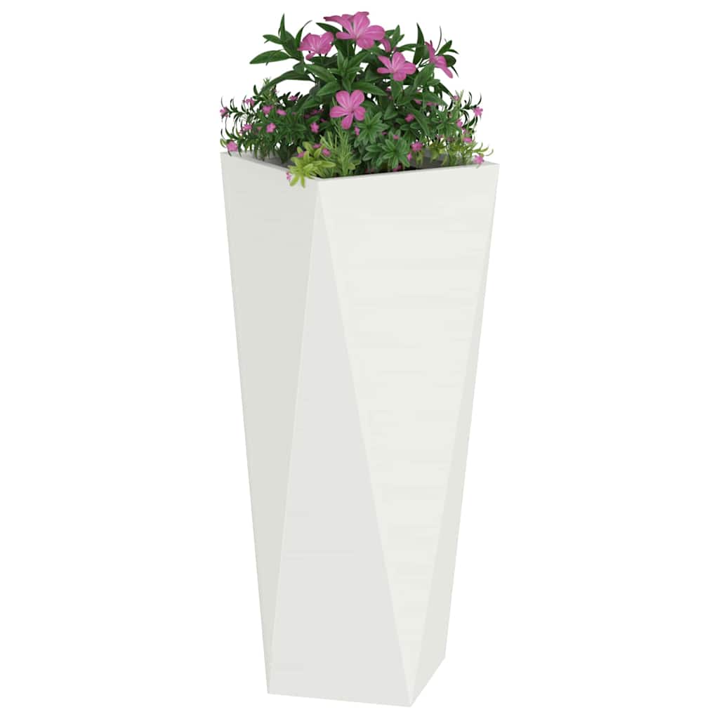 Plantekasse 2 stk. Hvid 30 x 30 x 75 cm Stål