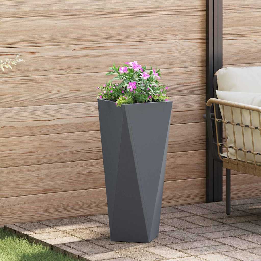 Plantekasse 2 stk. Antracit 30 x 30 x 75 cm Stål