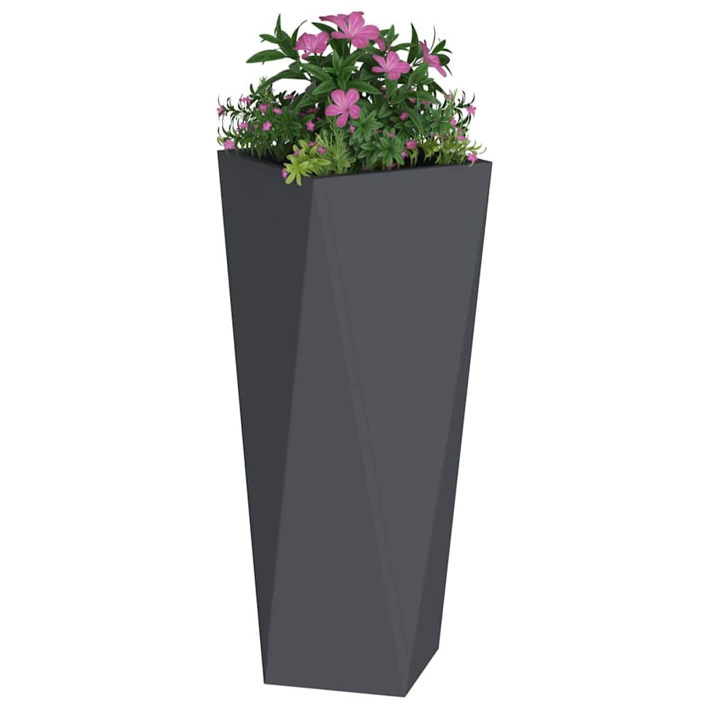 Plantekasse 2 stk. Antracit 30 x 30 x 75 cm Stål