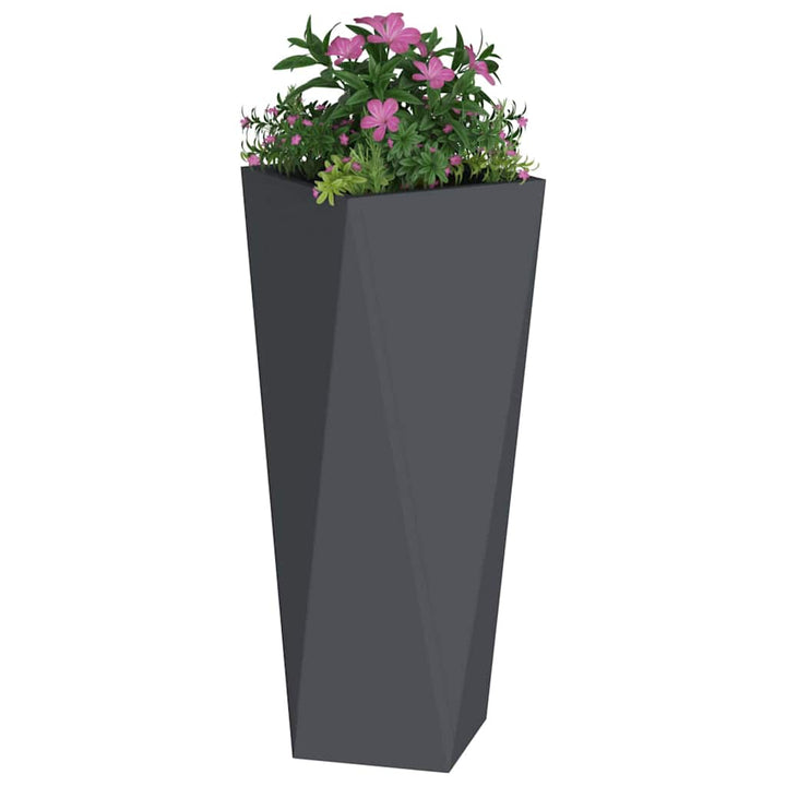 Plantekasse 2 stk. Antracit 30 x 30 x 75 cm Stål