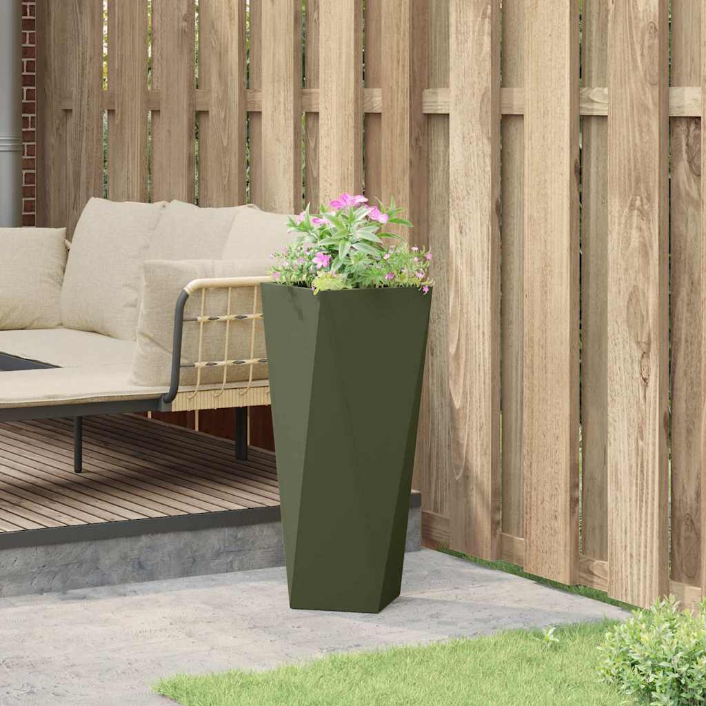 Plantekasse Oliven grøn 30 x 30 x 75 cm Stål