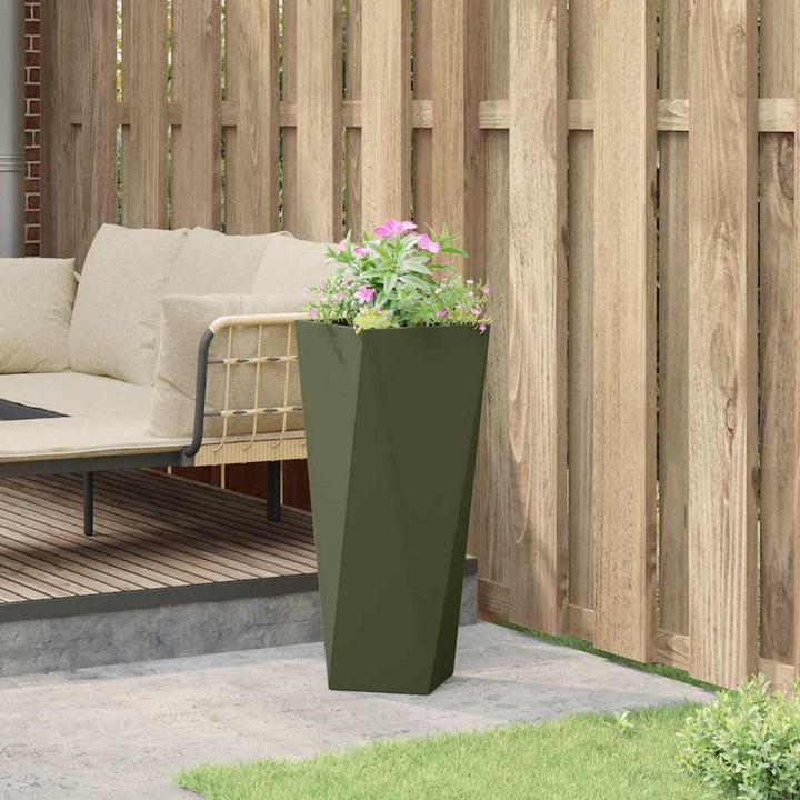 Plantekasse Oliven grøn 30 x 30 x 75 cm Stål