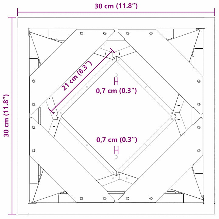 Plantekasse Oliven grøn 30 x 30 x 75 cm Stål