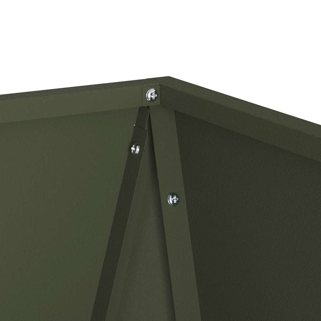 Plantekasse 2 pcs Oliven grøn 30 x 30 x 75 cm Stål