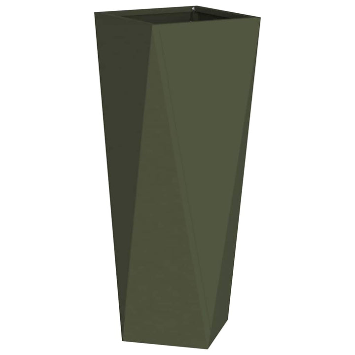 Plantekasse 2 pcs Oliven grøn 30 x 30 x 75 cm Stål