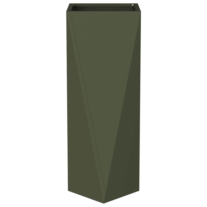 Plantekasse 2 pcs Oliven grøn 30 x 30 x 75 cm Stål