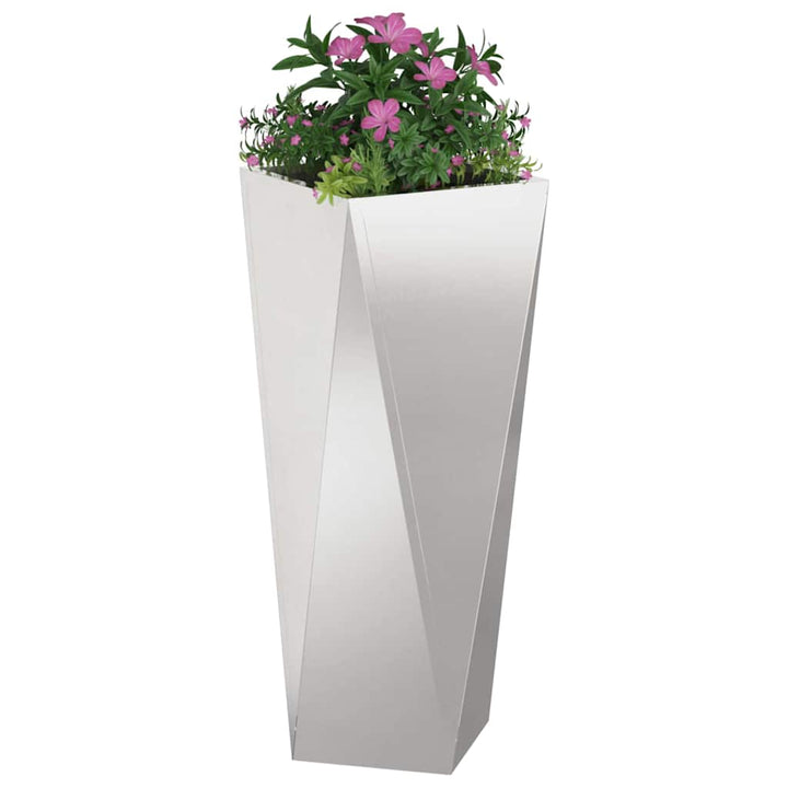 Plantekasse Sølv 30 x 30 x 75 cm Rustfrit stål