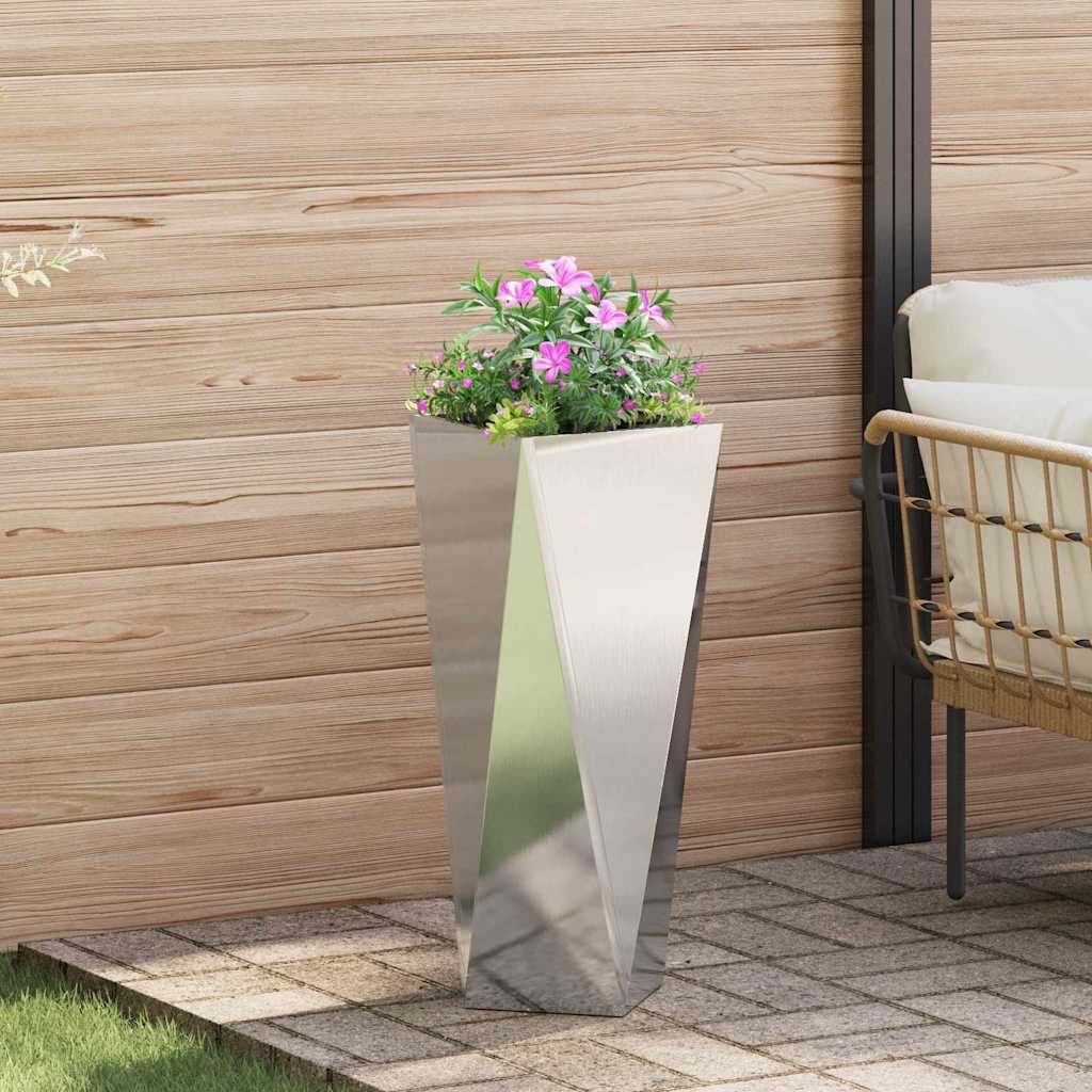 Plantekasse 2 pcs Sølv 30 x 30 x 75 cm Rustfrit stål