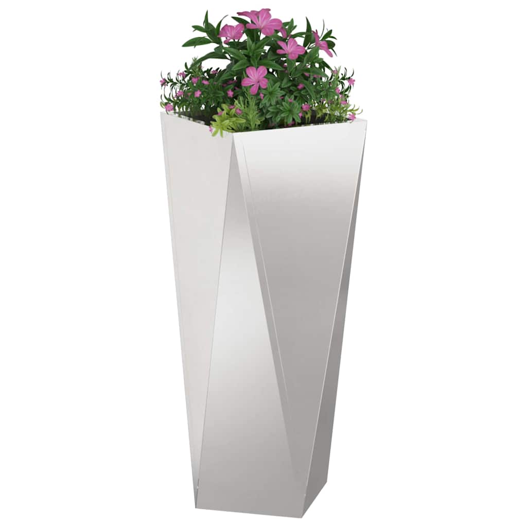 Plantekasse 2 pcs Sølv 30 x 30 x 75 cm Rustfrit stål