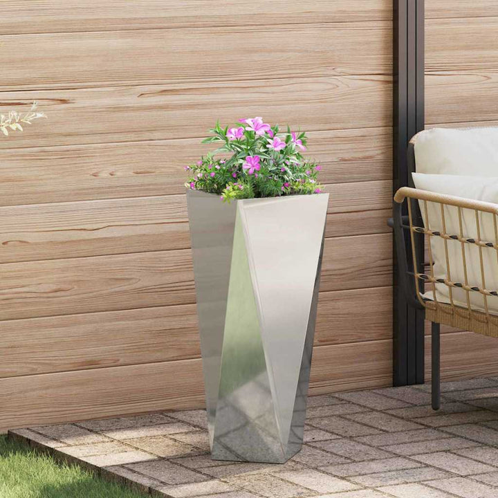 Plantekasse 2 stk. Sølv 30 x 30 x 75 cm Galvaniseret stål