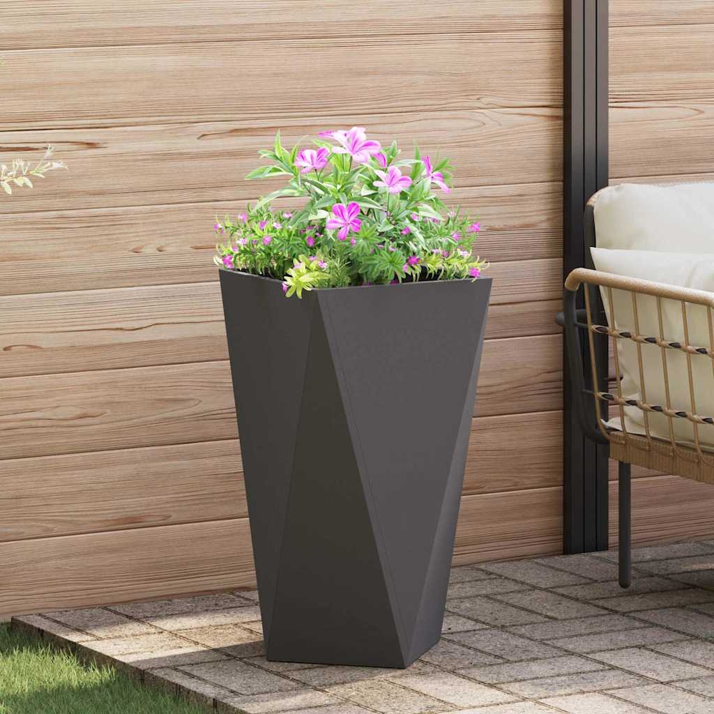Plantekasse 2 pcs Sort 40 x 40 x 75 cm Stål
