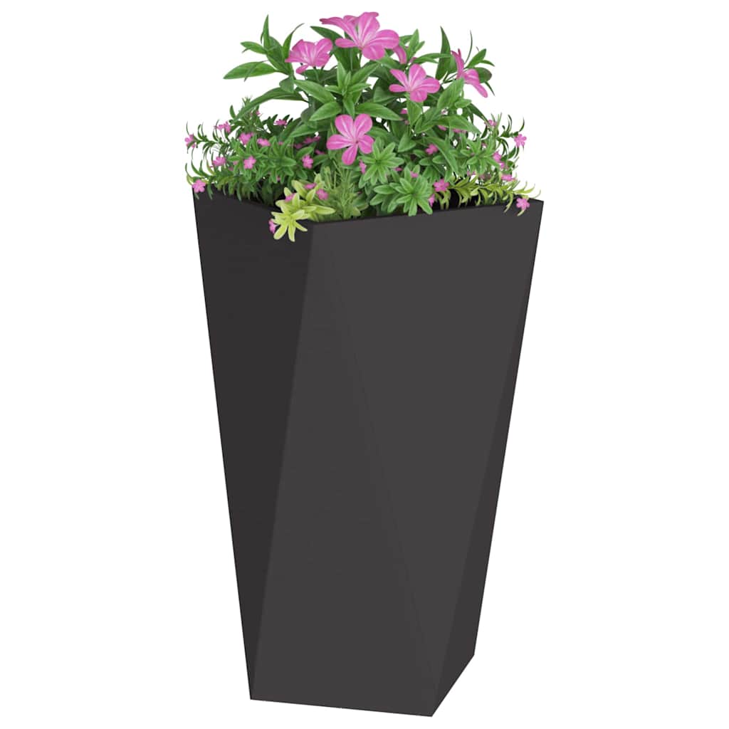 Plantekasse 2 pcs Sort 40 x 40 x 75 cm Stål