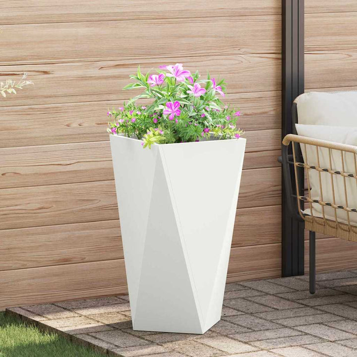 Plantekasse 2 pcs Hvid 40 x 40 x 75 cm Stål