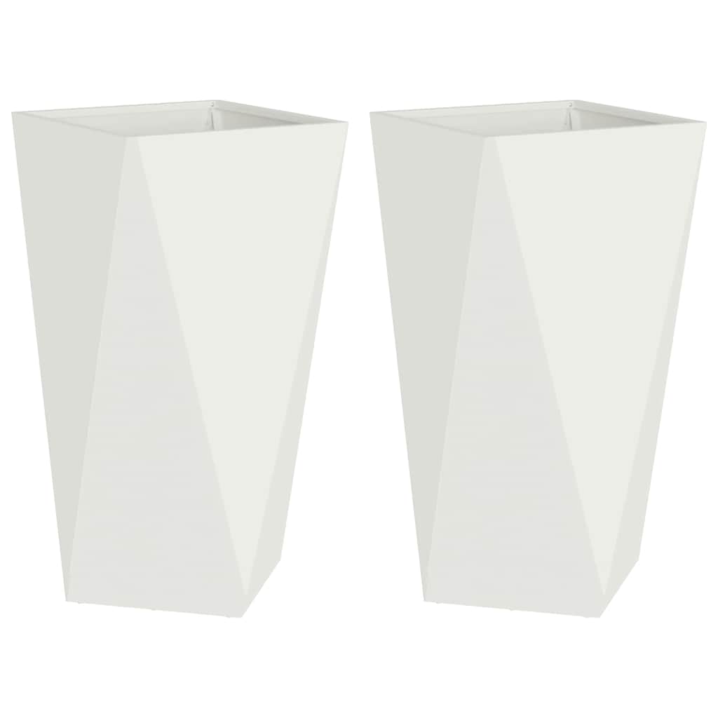 Plantekasse 2 pcs Hvid 40 x 40 x 75 cm Stål