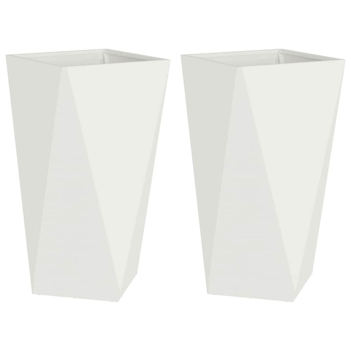 Plantekasse 2 pcs Hvid 40 x 40 x 75 cm Stål