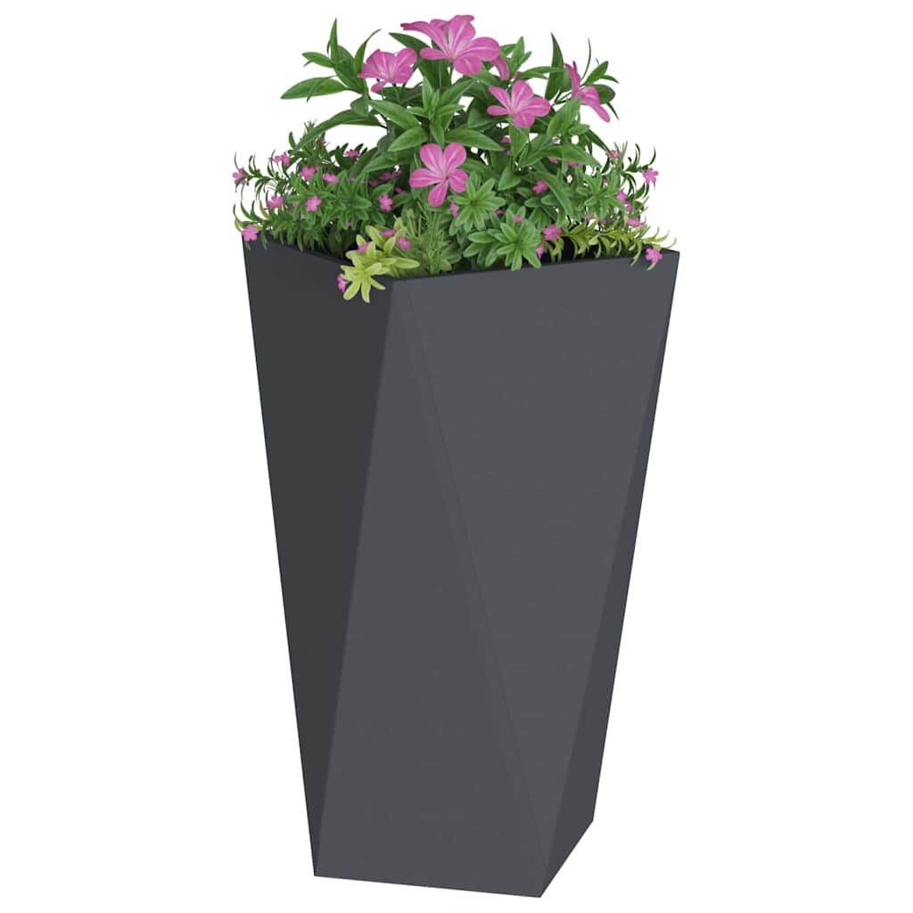 Plantekasse 2 stk. Antracit 40 x 40 x 75 cm Stål