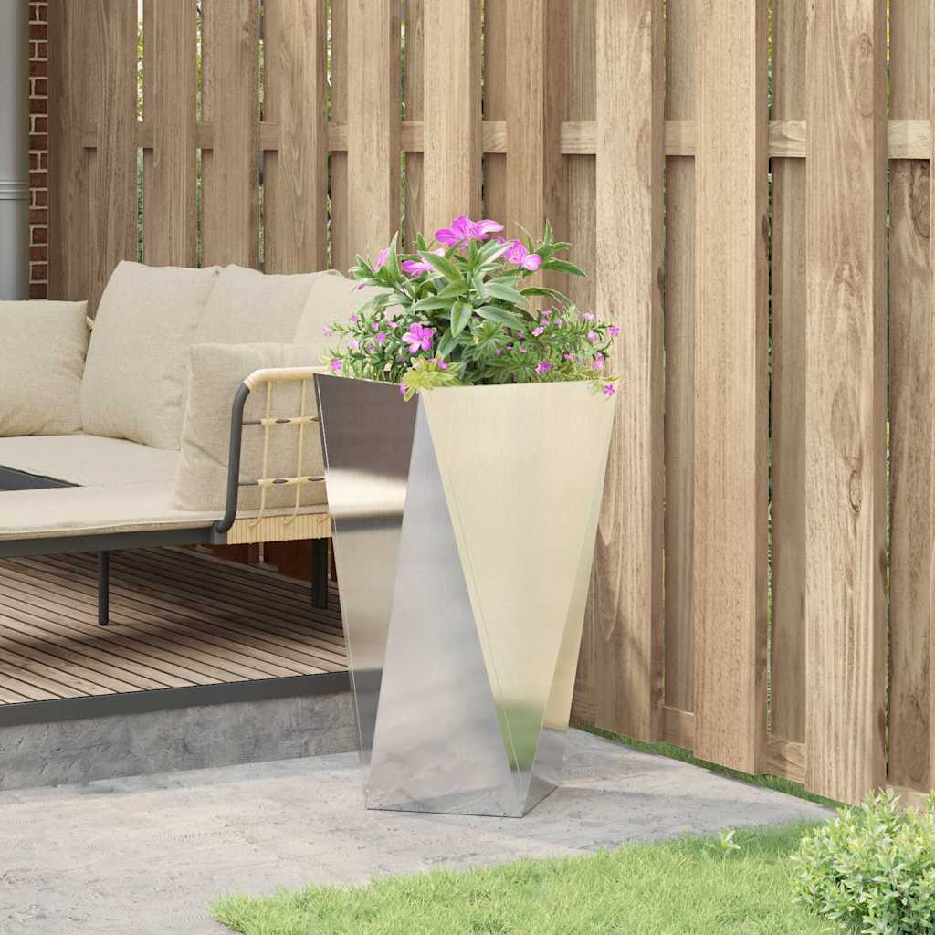 Plantekasse Sølv 40 x 40 x 75 cm Rustfrit stål