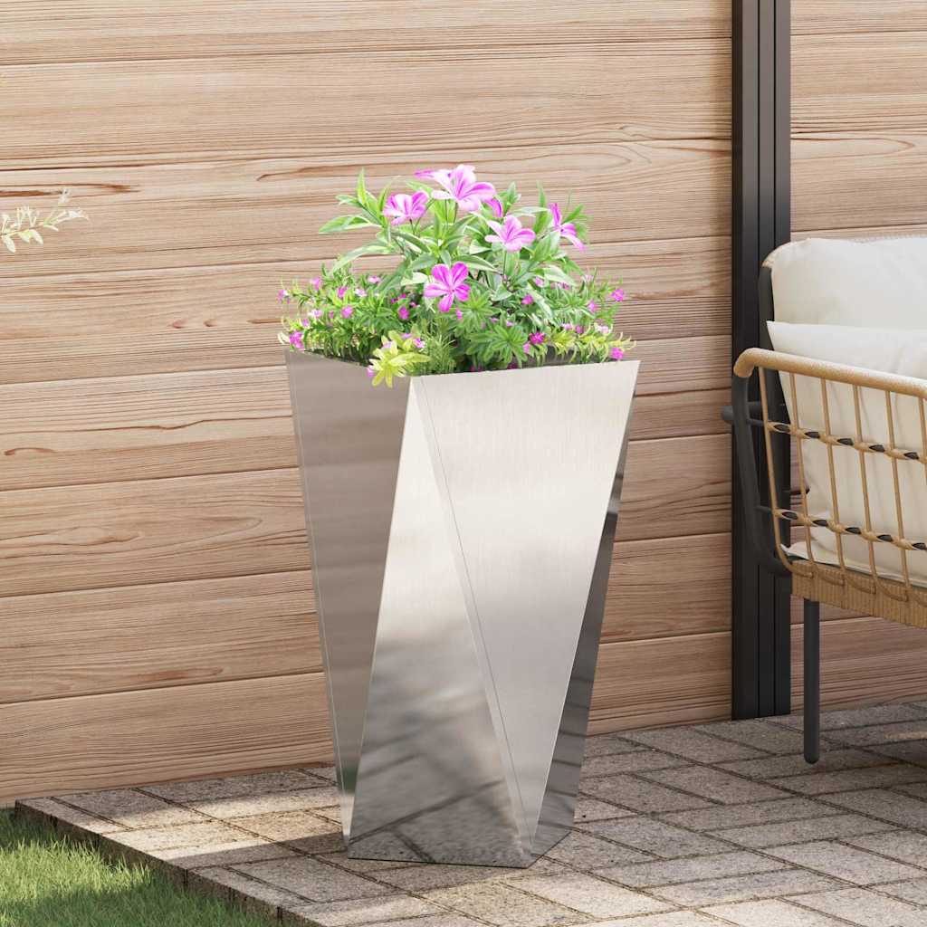 Plantekasse 2 stk. Sølv 40 x 40 x 75 cm Rustfrit stål
