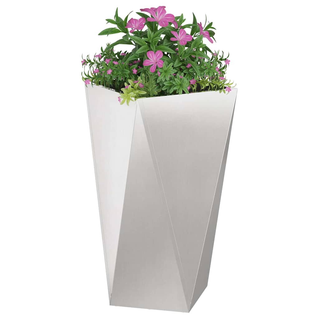 Plantekasse 2 stk. Sølv 40 x 40 x 75 cm Rustfrit stål