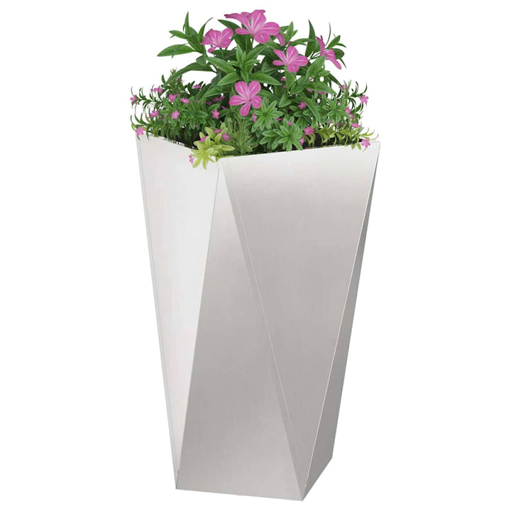 Plantekasse 2 stk. Sølv 40 x 40 x 75 cm Rustfrit stål
