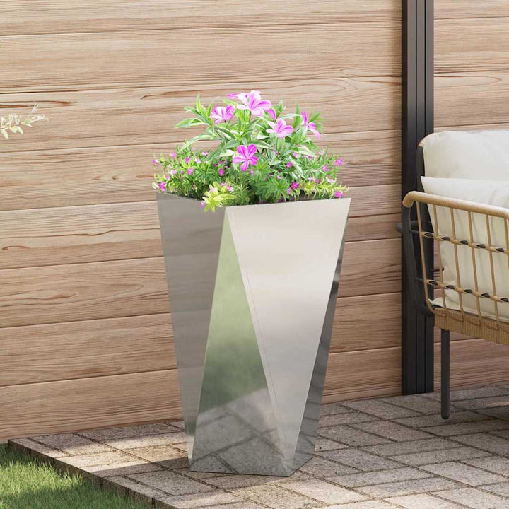 Plantekasse Sølv 40 x 40 x 75 cm Galvaniseret stål