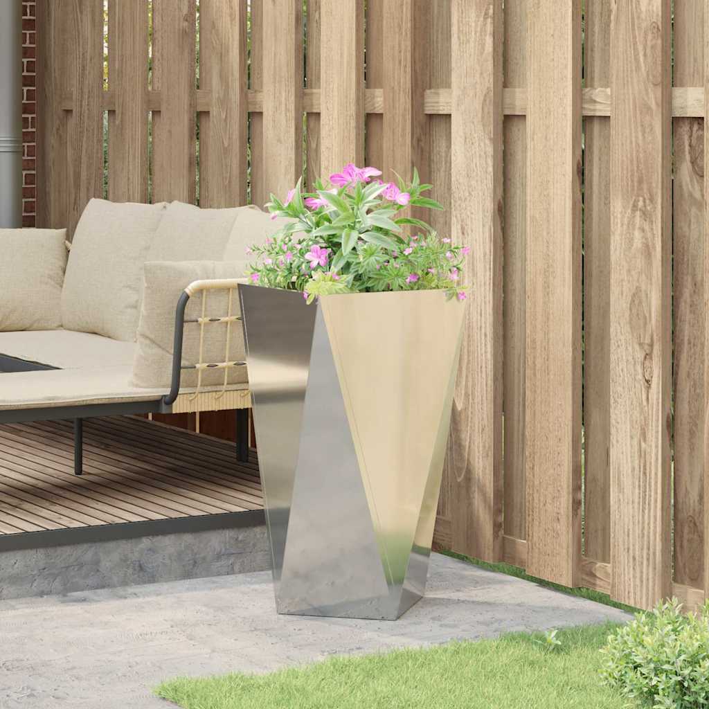 Plantekasse Sølv 40 x 40 x 75 cm Galvaniseret stål