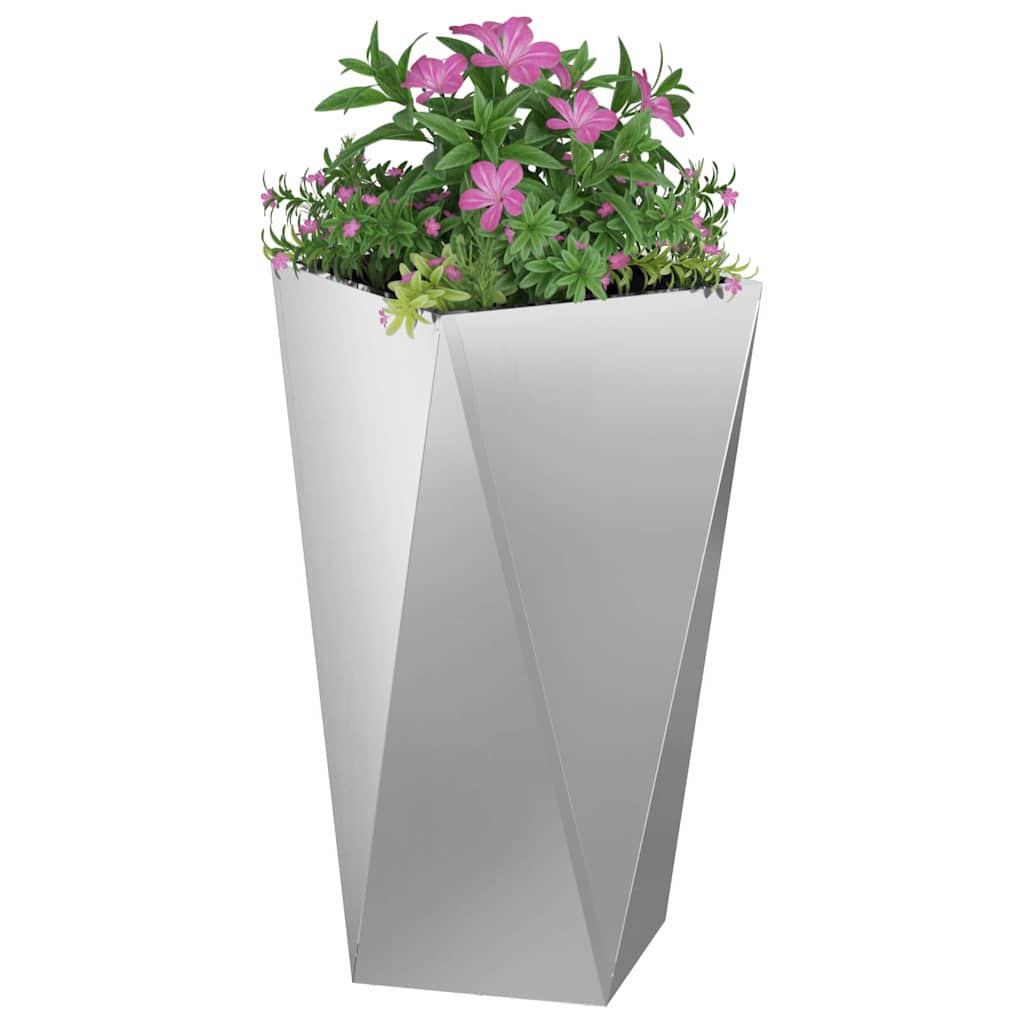 Plantekasse Sølv 40 x 40 x 75 cm Galvaniseret stål