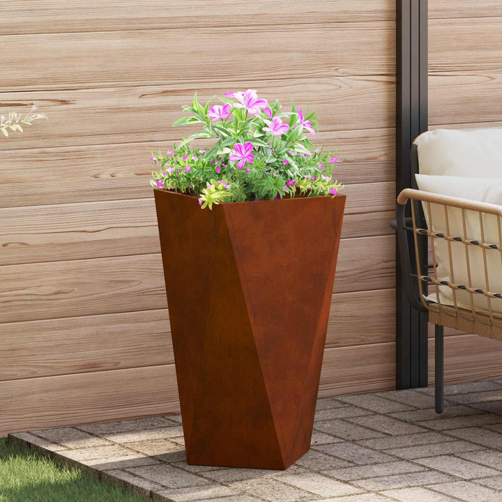Plantekasse 2 stk. Rusten 40 x 40 x 75 cm Cortenstål