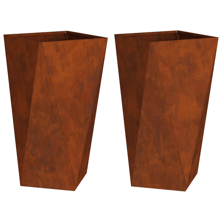 Plantekasse 2 stk. Rusten 40 x 40 x 75 cm Cortenstål