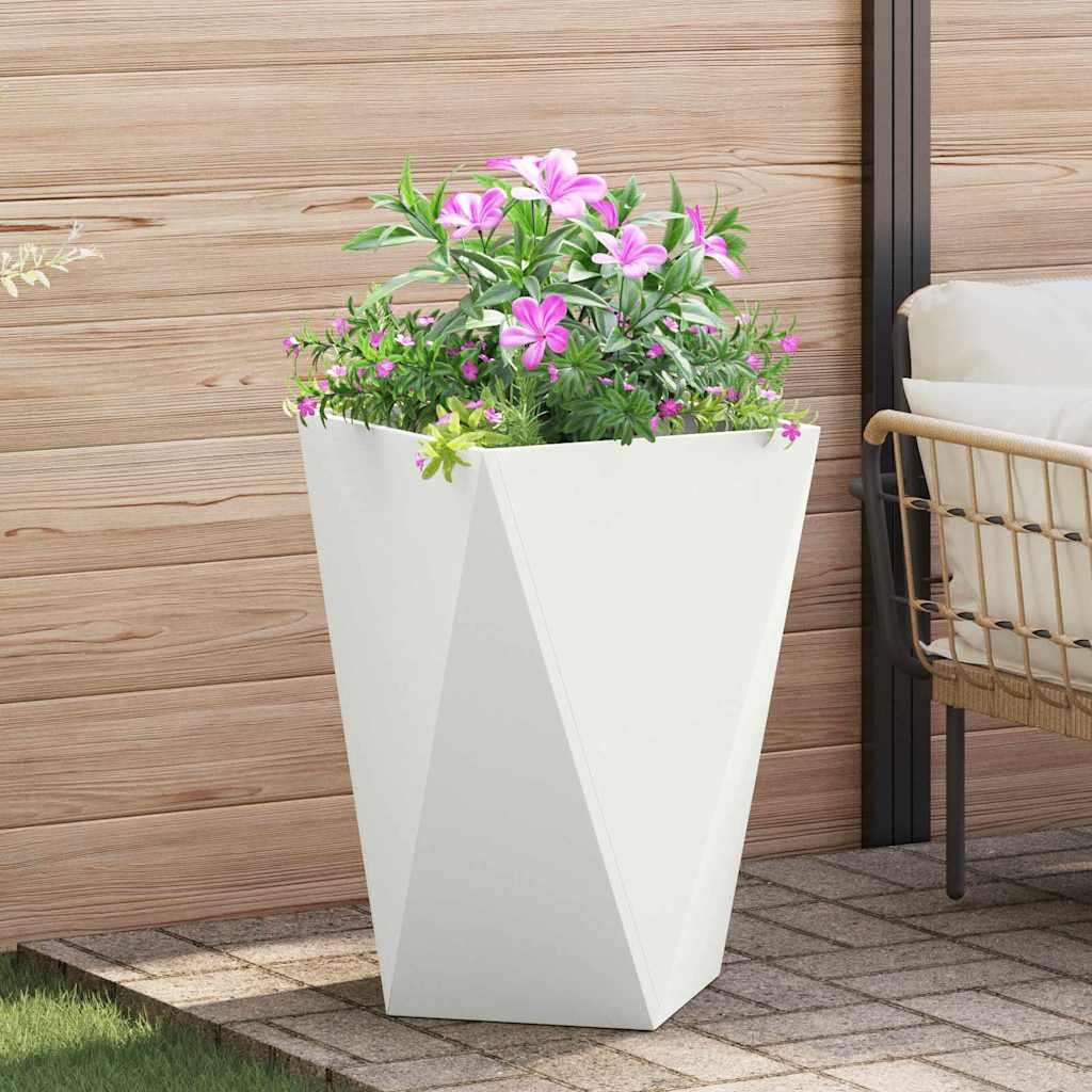 Plantekasse 2 stk. Hvid 50 x 50 x 75 cm Stål