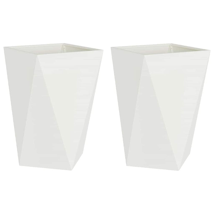 Plantekasse 2 stk. Hvid 50 x 50 x 75 cm Stål