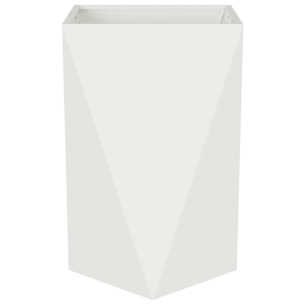 Plantekasse 2 stk. Hvid 50 x 50 x 75 cm Stål