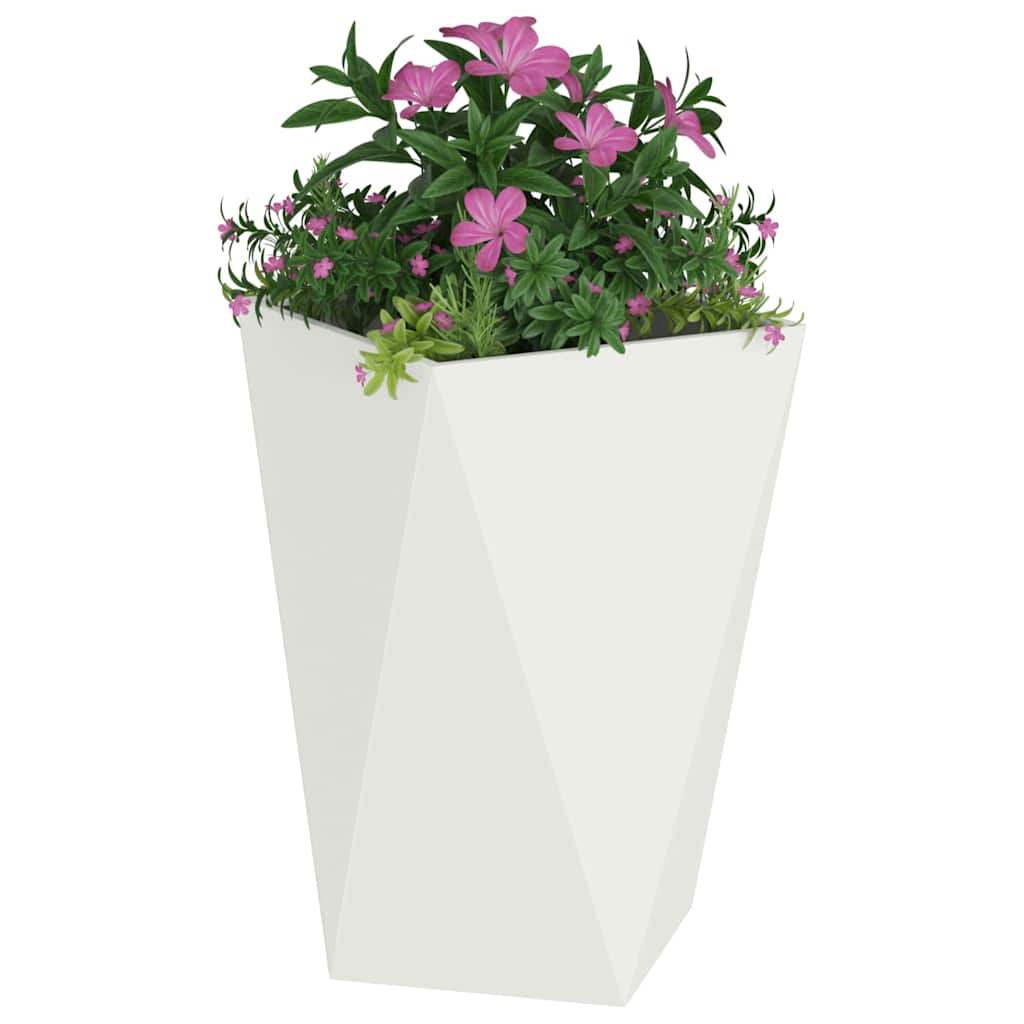 Plantekasse 2 stk. Hvid 50 x 50 x 75 cm Stål